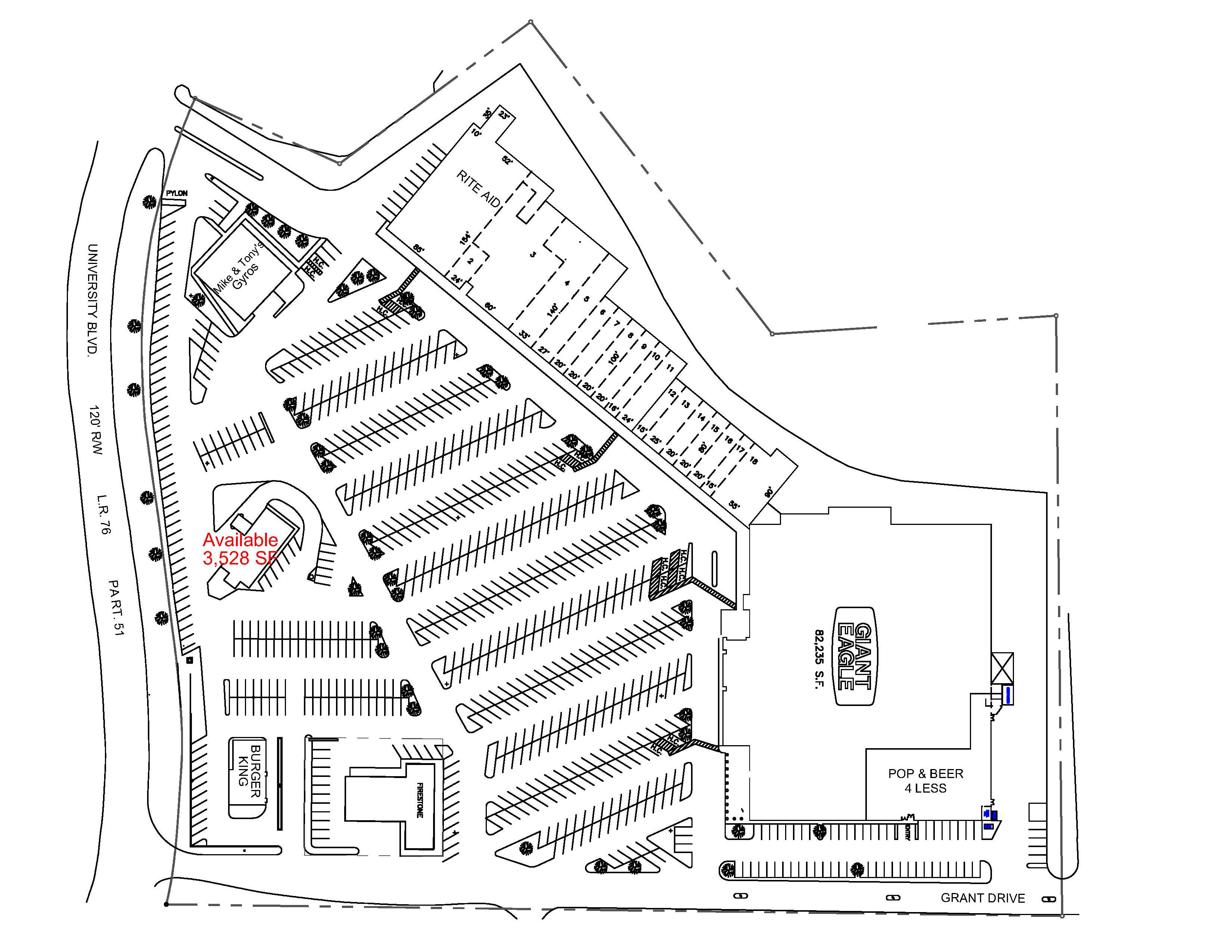 Site Plan drawing for Moon Plaza