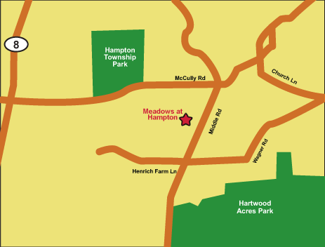 map of area around Rochester Plaza